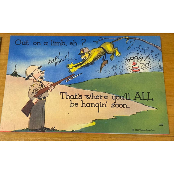 (3) 1942 Vintage WW2 UNUSED postcards all different Tichnor Bros. NEW LISTING - Picture 6 of 7